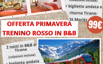 OFFERTA DI PRIMAVERA: TRENINO ROSSO E B&B A TIRANO